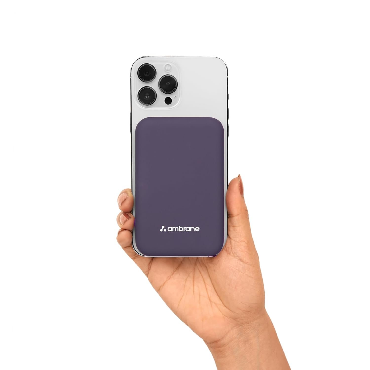 Ambrane MagSafe wireless 10,000mAh power bank with magnetic ring