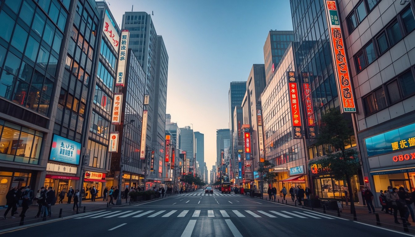 Shinjuku Tokyo skyline and city streets