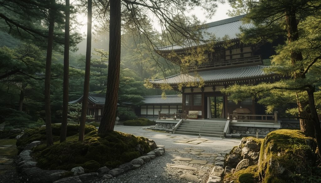 Honen-in Temple surrounded by forest and greenery in Kyoto