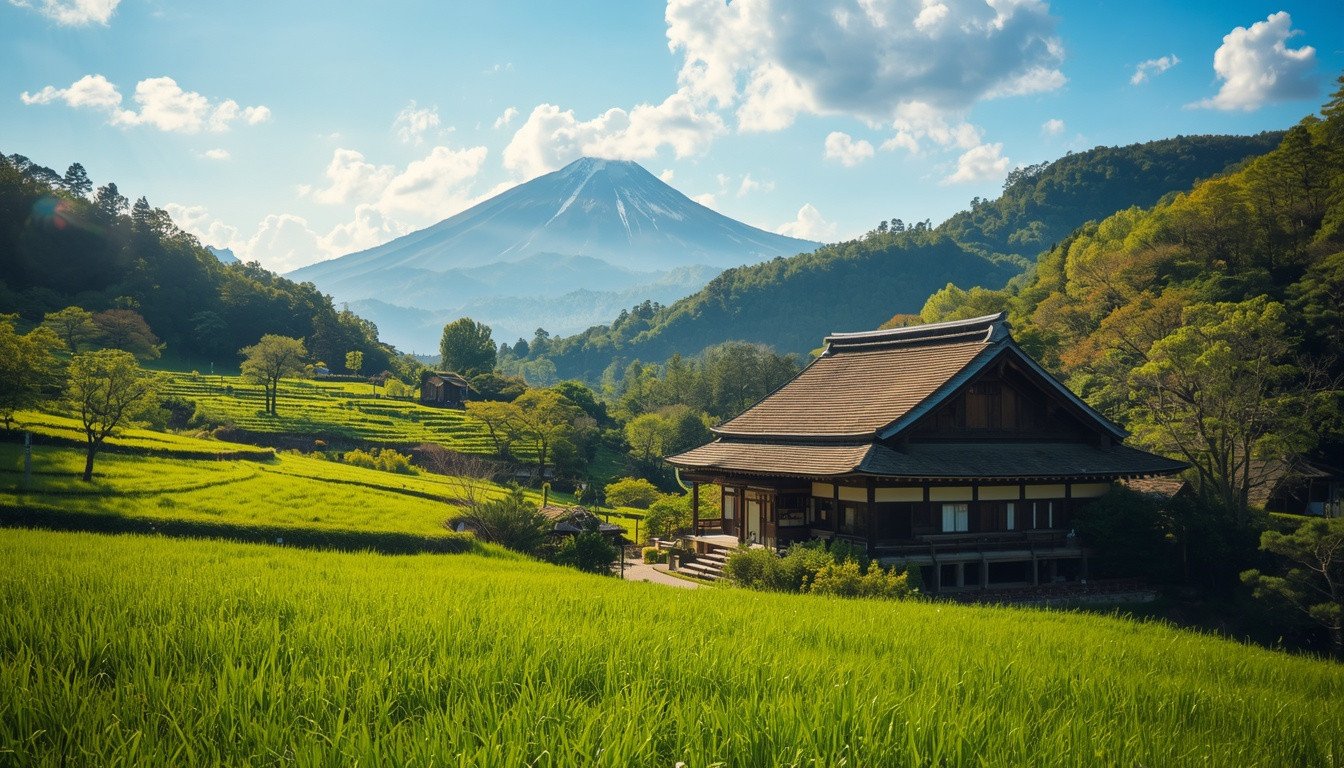 Japan during the summer season with a beautiful seasonal landscape